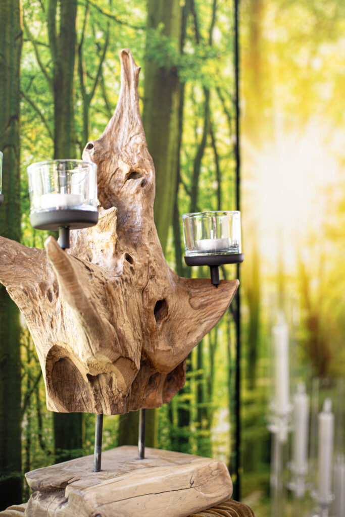 Albatros-Bestattungen® Kerzenhalter aus Holz hält 3 Kerzen